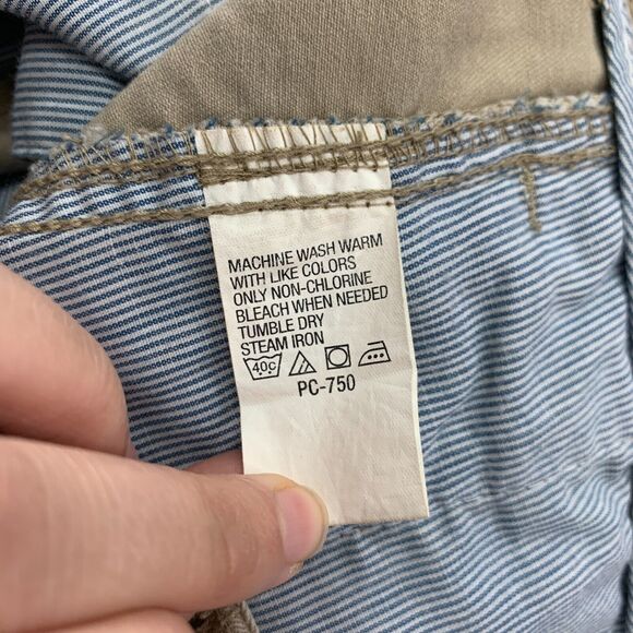 Izod Chino Pants Mens 40 Straw Cotton Chesapeake Twill Antique Wash Flat Front - Picture 11 of 14